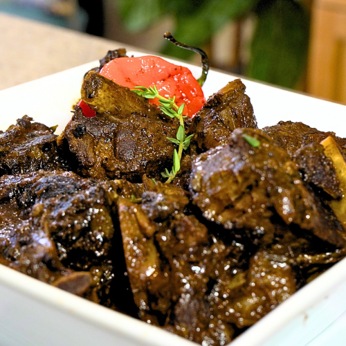 Goat stew in a plate