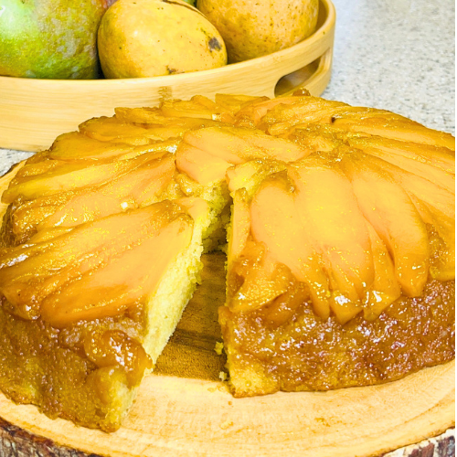 Mango Upside-Down Cake with Rum Caramel by Chef Winston