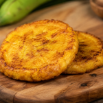 Plantain Bun made with twice-fried plantain by Chef Winston