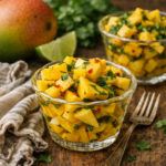 Caribbean Mango Chow with fresh mango, lime, Scotch bonnet, and herbs by Chef Winston
