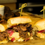 Braised beef sliders with pickled red onions and slider sauce by Chef Winston