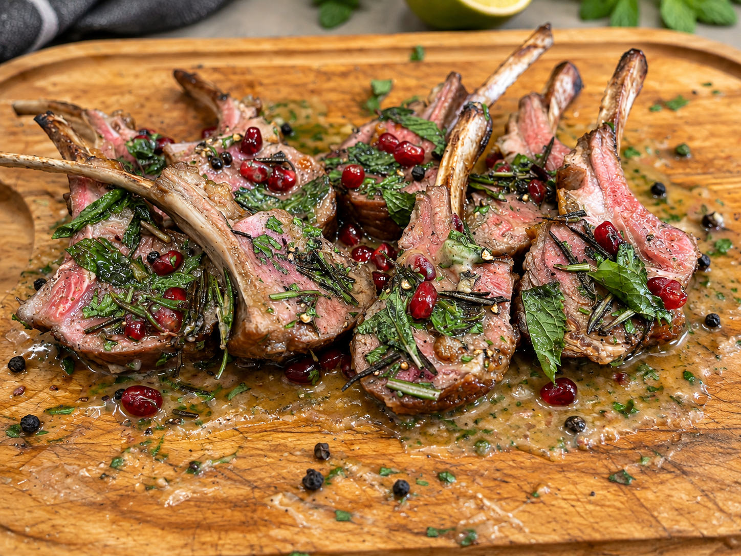 Floribbean rack of lamb recipe with roasted garlic lime butter by Chef Winston