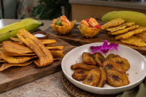 Green plantain vs. ripe plantain side by side by Chef Winston